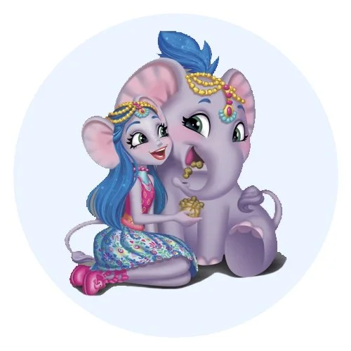 Цветной вариант раскраски екатерина элефант и антик эн энчантималс