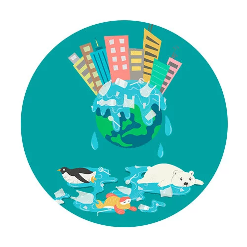 Цветной вариант раскраски экология не используй пластик