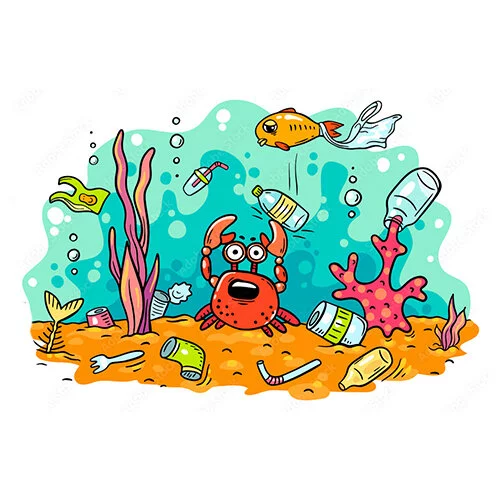 Цветной вариант раскраски экология сохрани океан