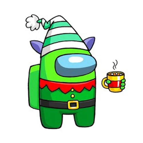 Цветной вариант раскраски эльф амонг ас