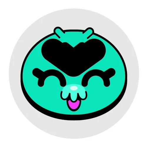 Цветной пример раскраски эмодзи радостная ева