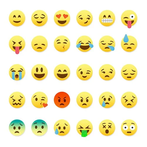 Цветной вариант раскраски emoji разные