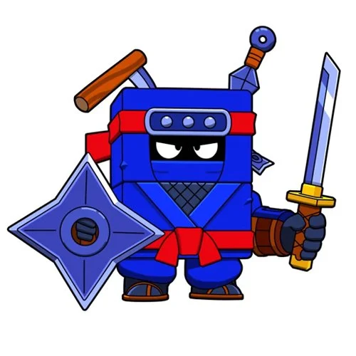 Цветной вариант раскраски эш ниндзя