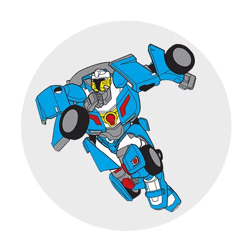 Цветной пример раскраски evolutinon y tobot