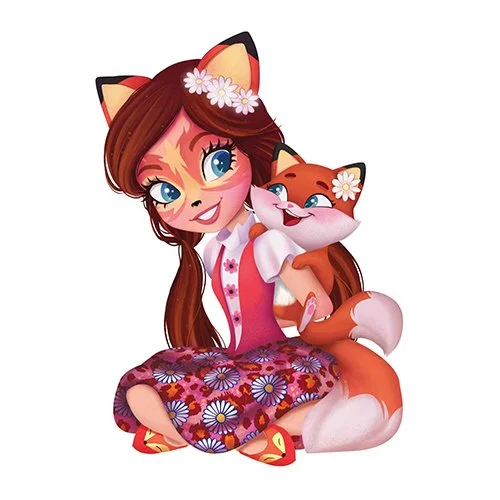 Цветной вариант раскраски фелисити лис и флик