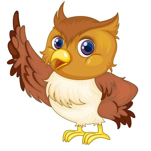 Цветной вариант раскраски филин размышляет