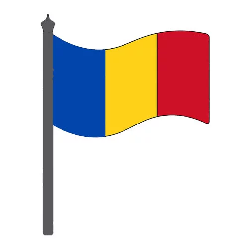 Цветной вариант раскраски флаг румынии