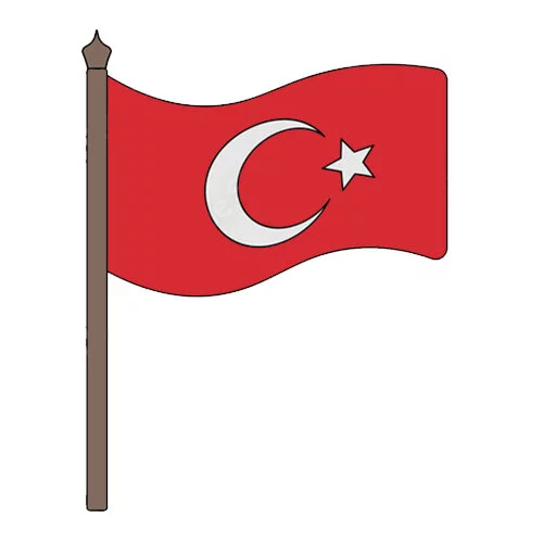 Цветной вариант раскраски флаг турции