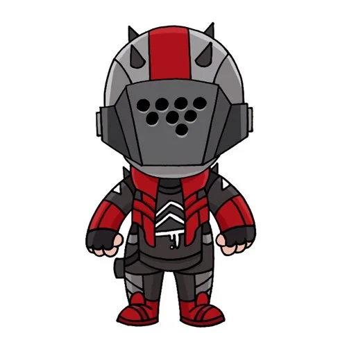 Цветной вариант раскраски форнтайт x-лорд