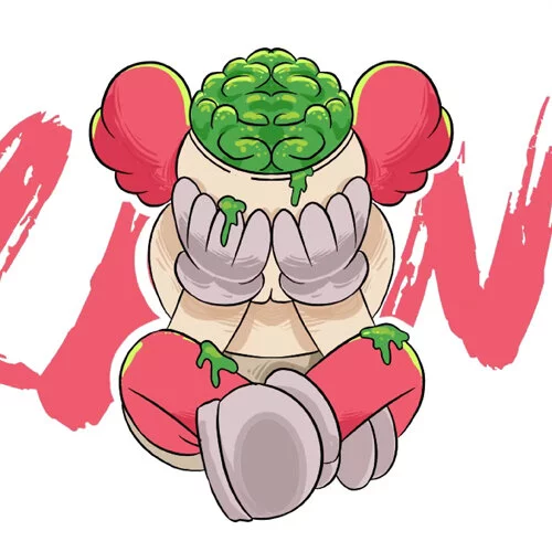 Цветной пример раскраски фортнайт kaws персонаж