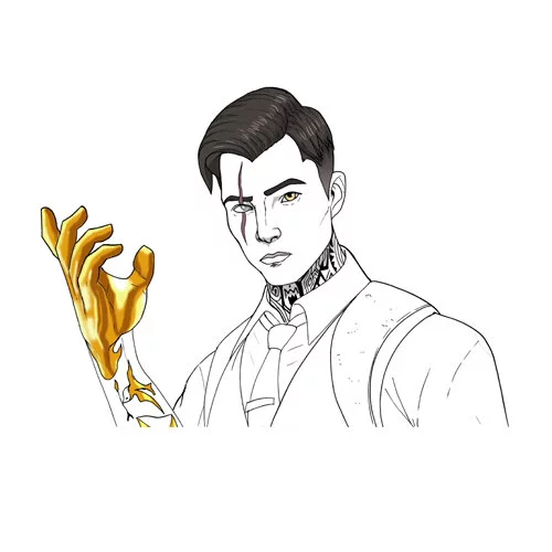 Цветной вариант раскраски фортнайт мидас