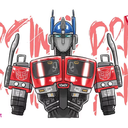 Цветной вариант раскраски фортнайт оптимус примал