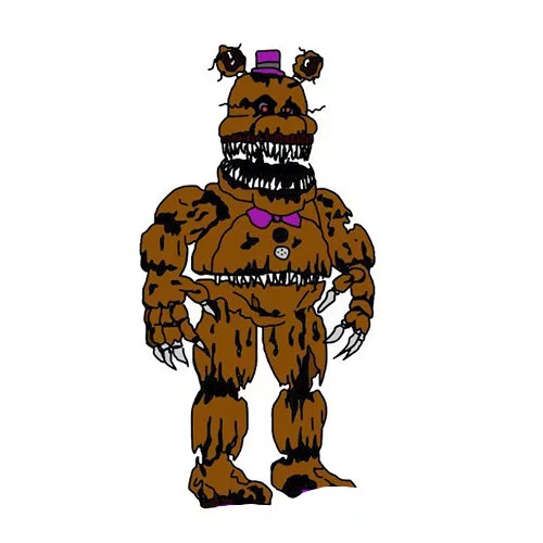 Цветной вариант раскраски фредди аниматроник сломанный