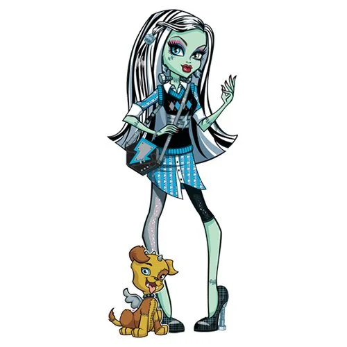 Цветной вариант раскраски монстр хай фрэнки штейн с собачкой