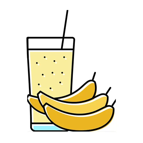 Цветной пример раскраски фреш банановый