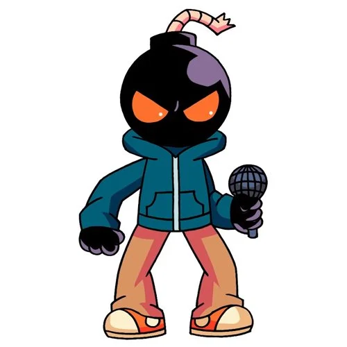 Цветной вариант раскраски friday night funkin бомба босс