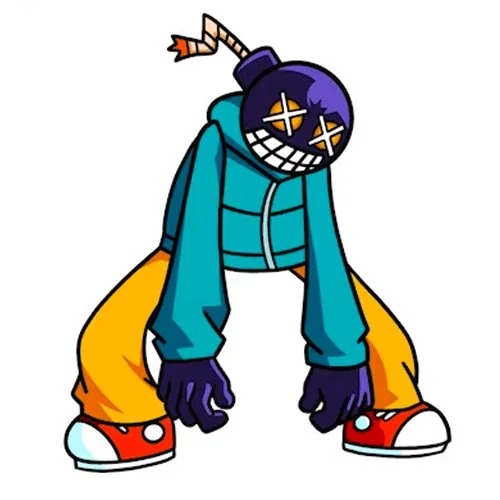 Цветной вариант раскраски friday night funkin босс бомба