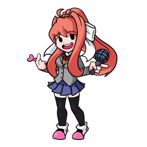 Цветной вариант раскраски friday night funkin моника