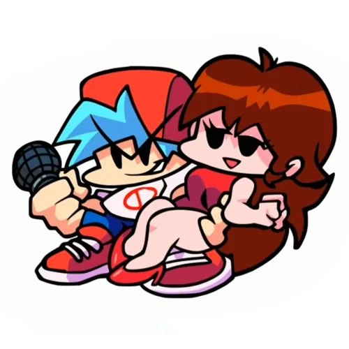 Цветной вариант раскраски friday night funkin парень и девушка