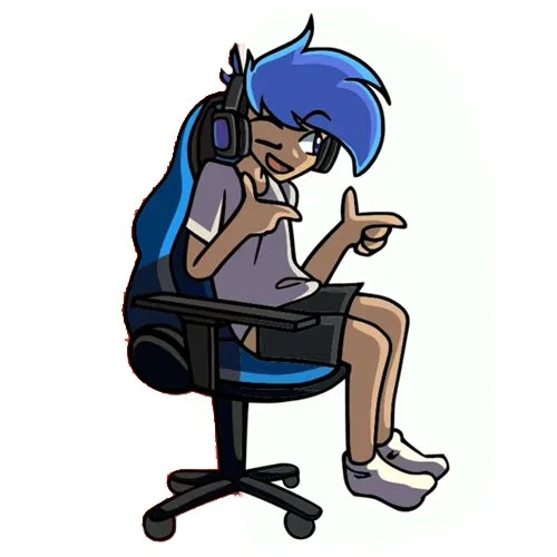 Цветной вариант раскраски friday night funkin слушает музыку