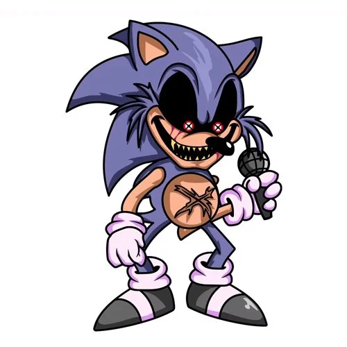 Цветной вариант раскраски friday night funkin соник лорд exe