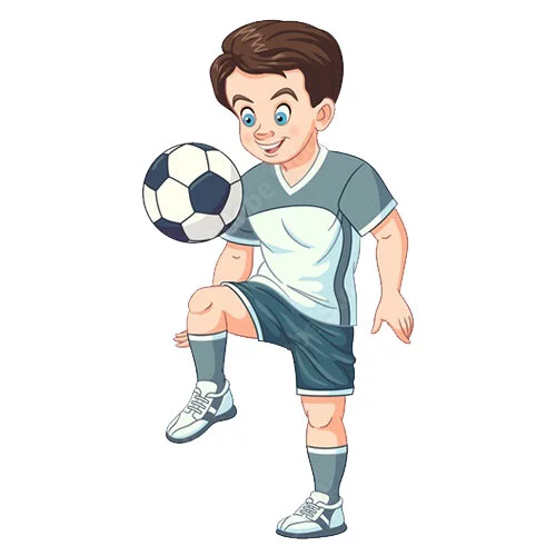 Цветной пример раскраски футболист чеканит мяч