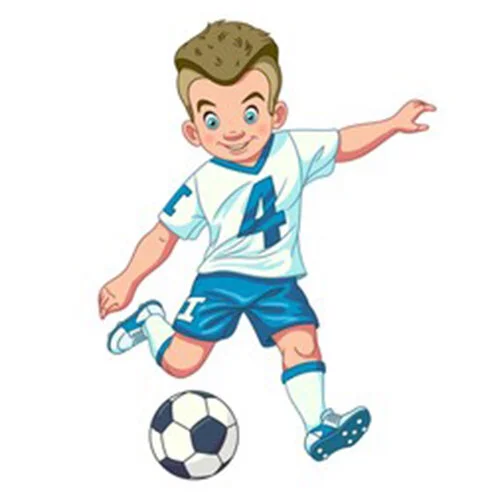 Цветной пример раскраски футболист удар