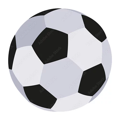 Цветной вариант раскраски футбольный мячик