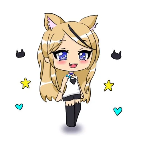 Цветной вариант раскраски гача лайф аниме в сапожках