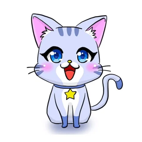 Цветной вариант раскраски гача лайф котик