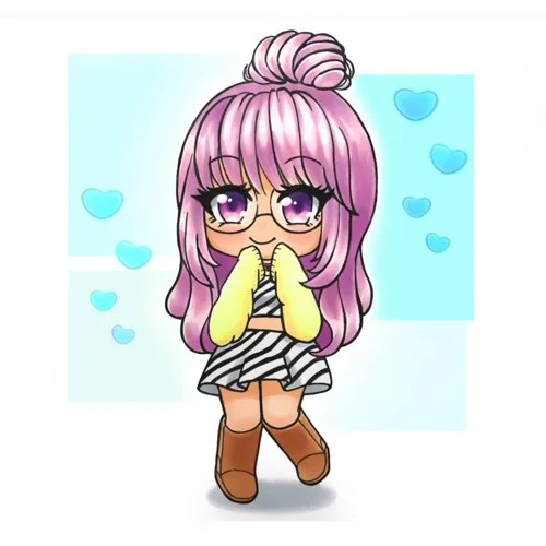 Цветной вариант раскраски гача лайф с дулей на голове