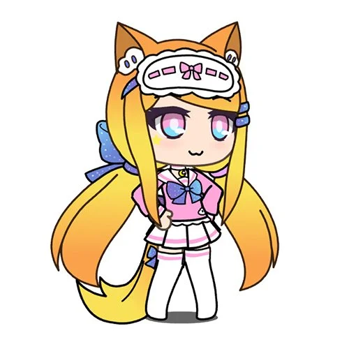 Цветной вариант раскраски гача лайф сенпайбанс