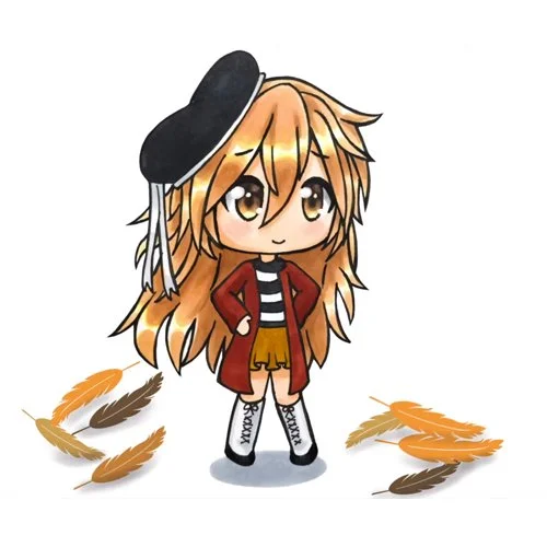 Цветной пример раскраски гача лайф в берете