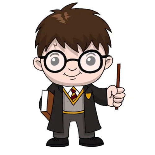 Цветной пример раскраски гарри поттер легкий рисунок