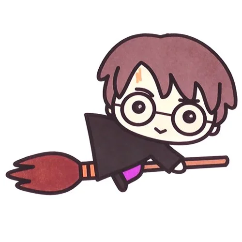 Цветной пример раскраски гарри поттер летит на метле