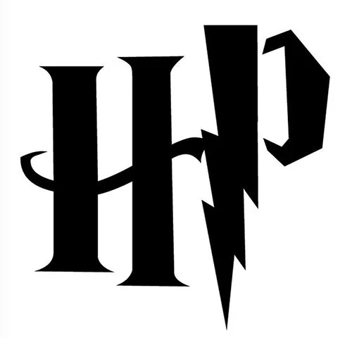 Цветной пример раскраски гарри поттер логотип