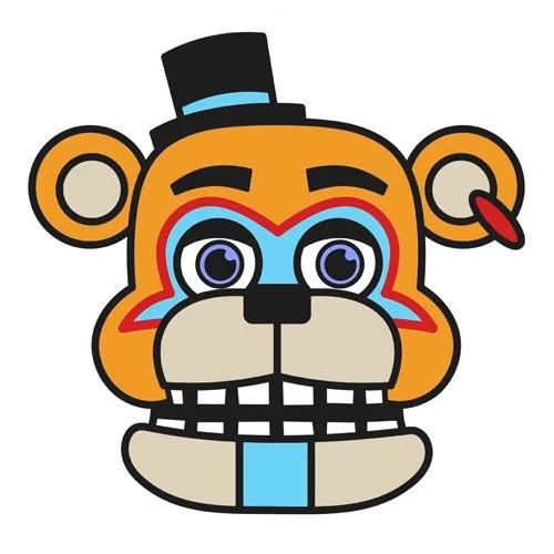 Цветной вариант раскраски глэмрок фредди