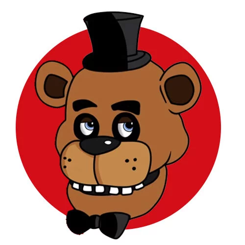 Цветной вариант раскраски голова фредди