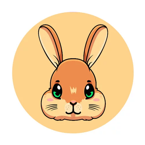 Цветной вариант раскраски голова зайца