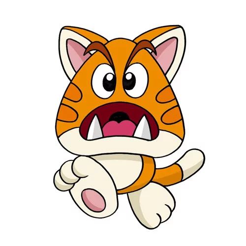 Цветной пример раскраски goomba cat супер марио