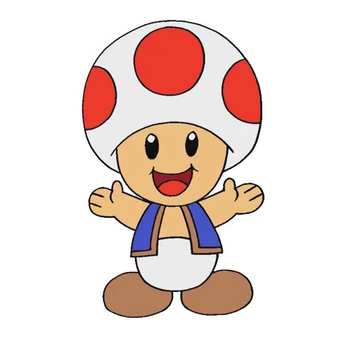 Цветной вариант раскраски гриб тоад