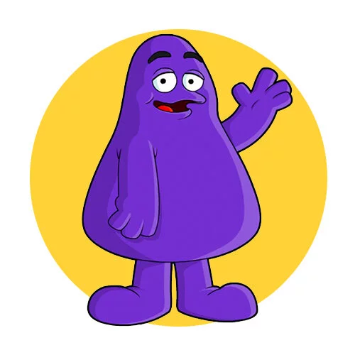 Цветной вариант раскраски гримаса машет