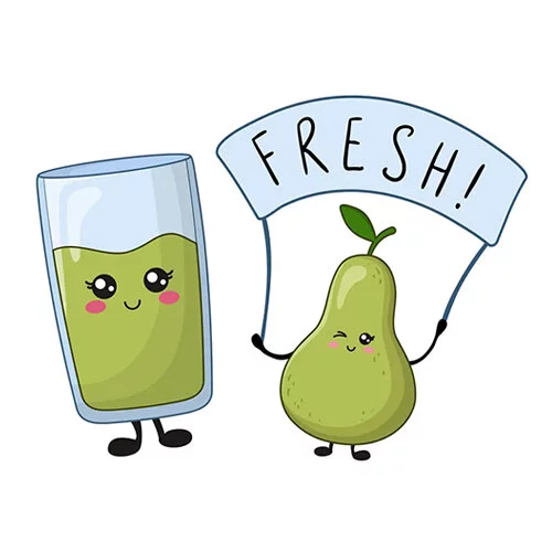 Цветной пример раскраски груша и грошевый сок