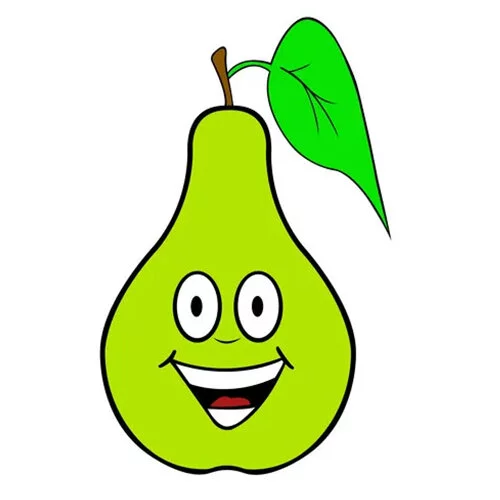 Цветной пример раскраски груша смеется