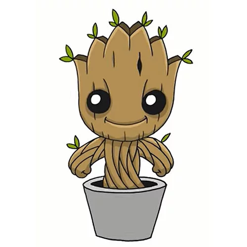 Цветной вариант раскраски грут