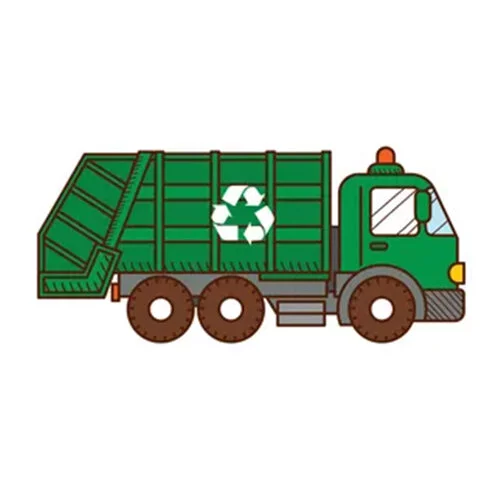 Цветной вариант раскраски грузовик мусоровоз