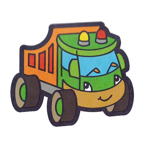 Цветной пример раскраски грузовик с глазками