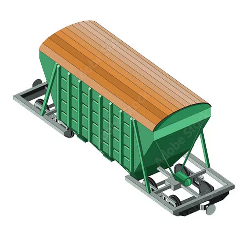 Цветной вариант раскраски грузовой вагон