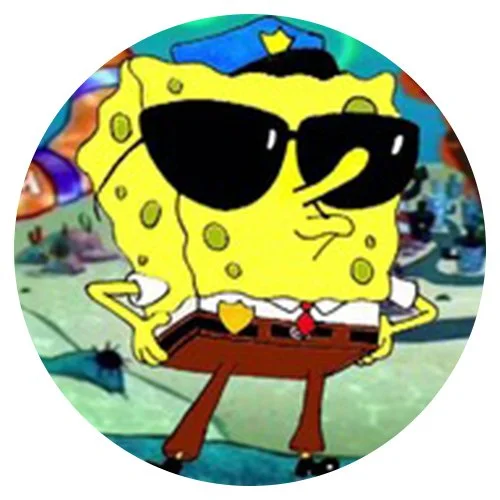 Цветной пример раскраски губка боб полицейский