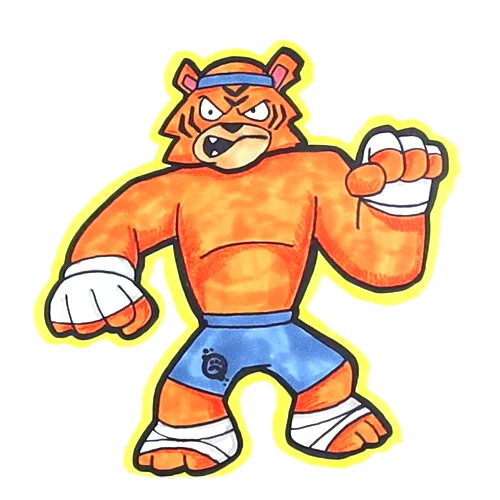 Цветной вариант раскраски гуджица тайгор